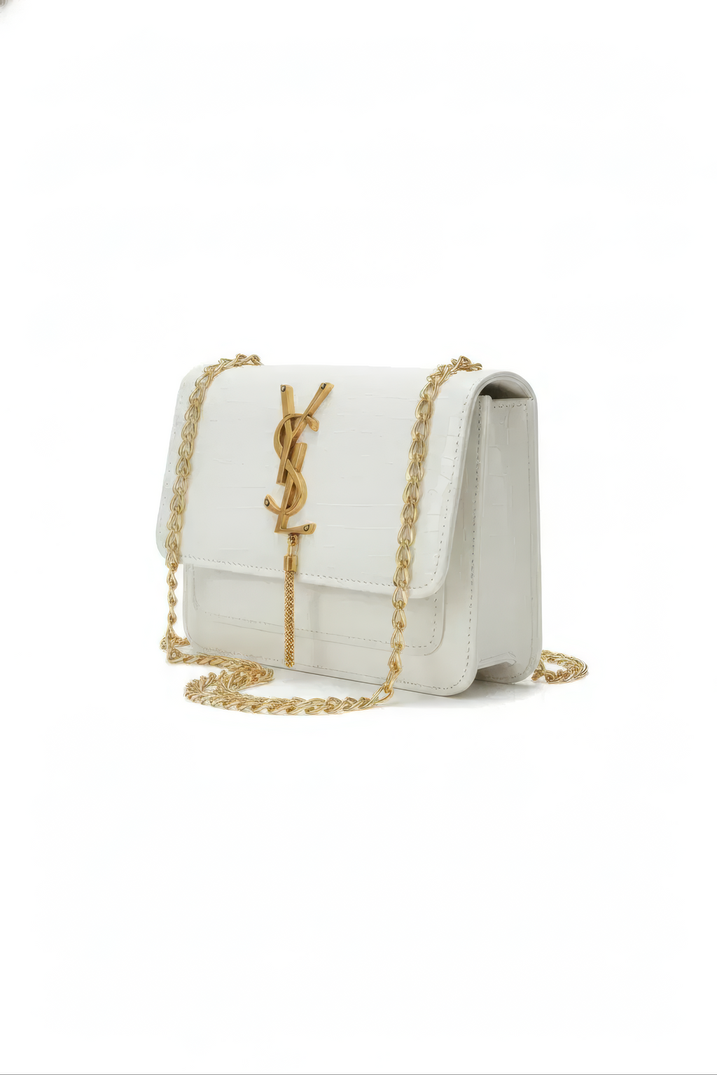 Croc Textured Shoulder Bag with Chain