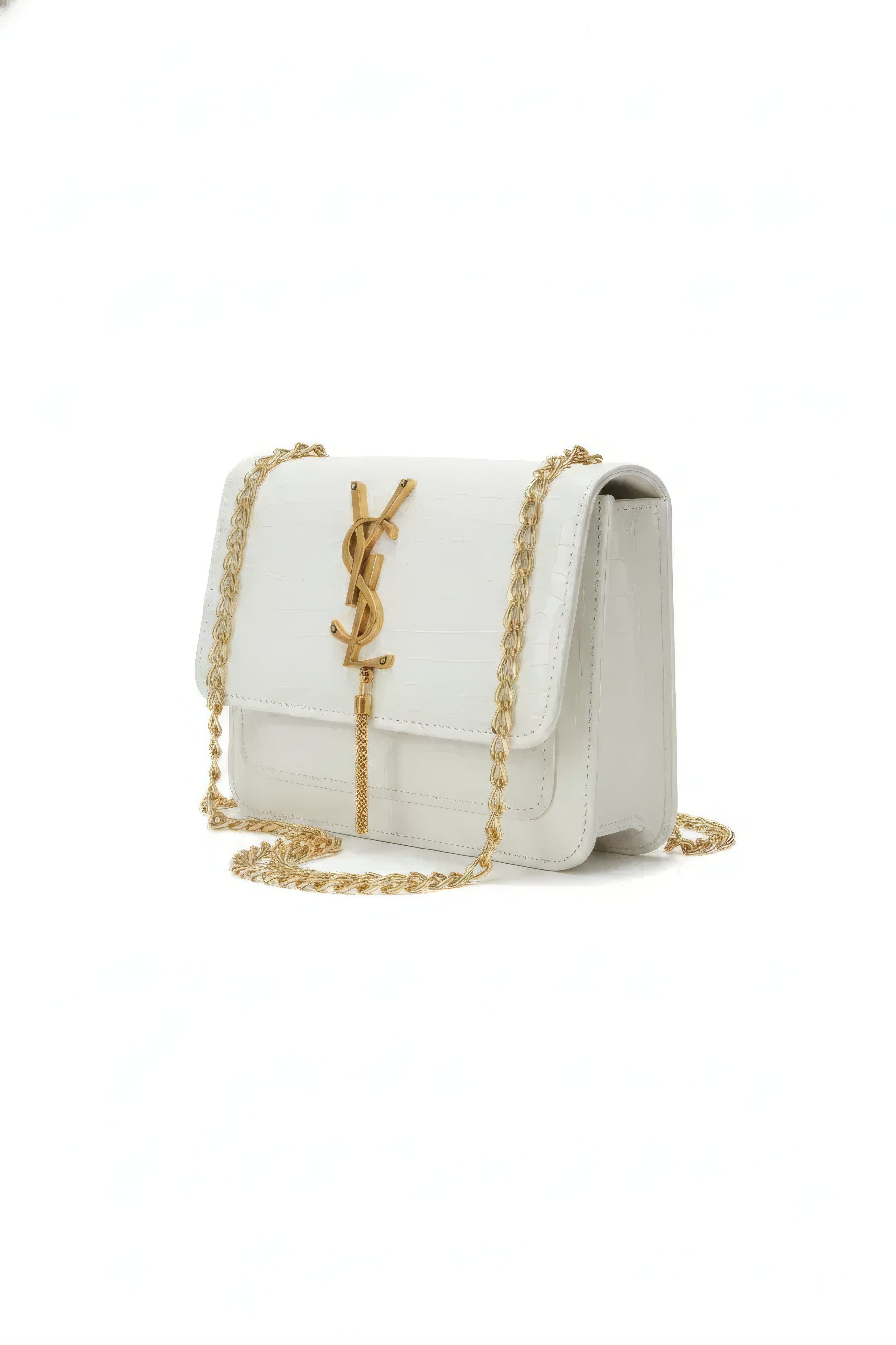 Croc Textured Shoulder Bag with Chain