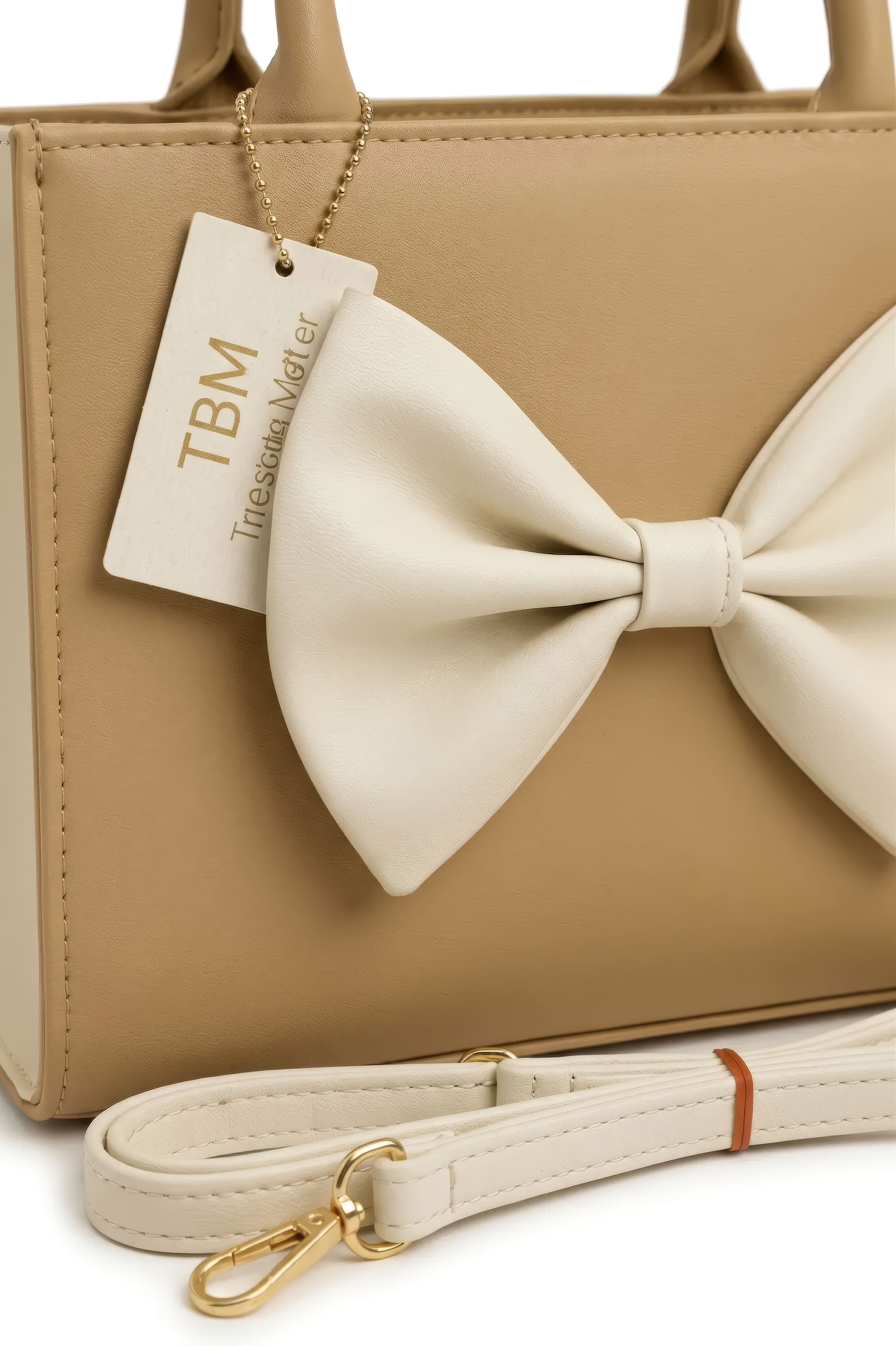 Beige Bow Shoulder Bag