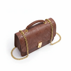 Floral Embroidered Chain Crossbody Bag