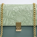 Floral Embroidered Chain Crossbody Bag
