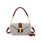 Black Printed Shoulder Bag with Gold Hardware
