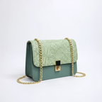 Floral Embroidered Chain Crossbody Bag